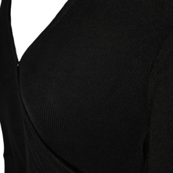 NWT SO Cross Over Wrap Bodice Skater Long Sleeve Dress - Picture 3 of 4